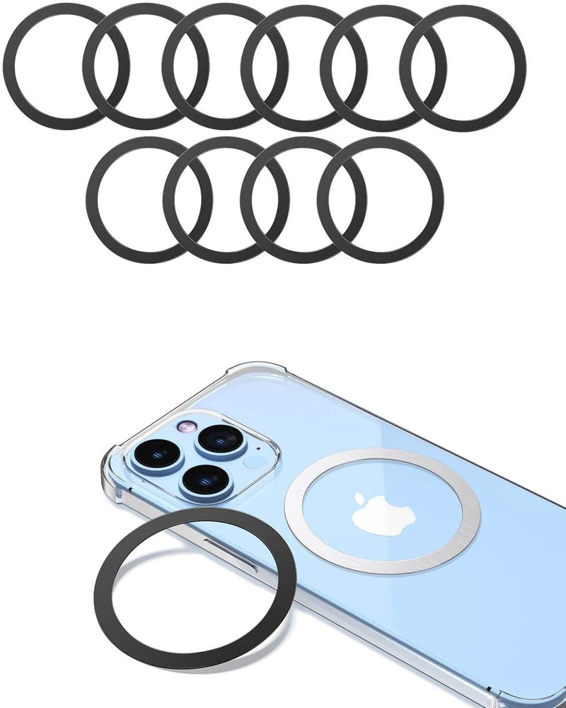 KALAPOP for Magsafe Ring - 10 PCS, Ultra-Thin(0.4mm) Magsafe Sticker, Compatible with iPhone 17/Air/16/15/14/13/12 Series, Samsung Galaxy, Google Pixel Series Black - Image 1